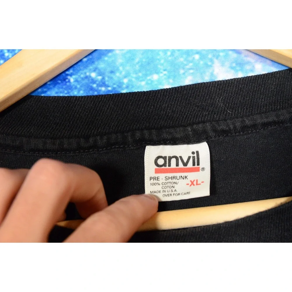 Vintage Prime Evil Anvil Shirt Mens XL Black Long Sleeve‎ Graphic USA Horror